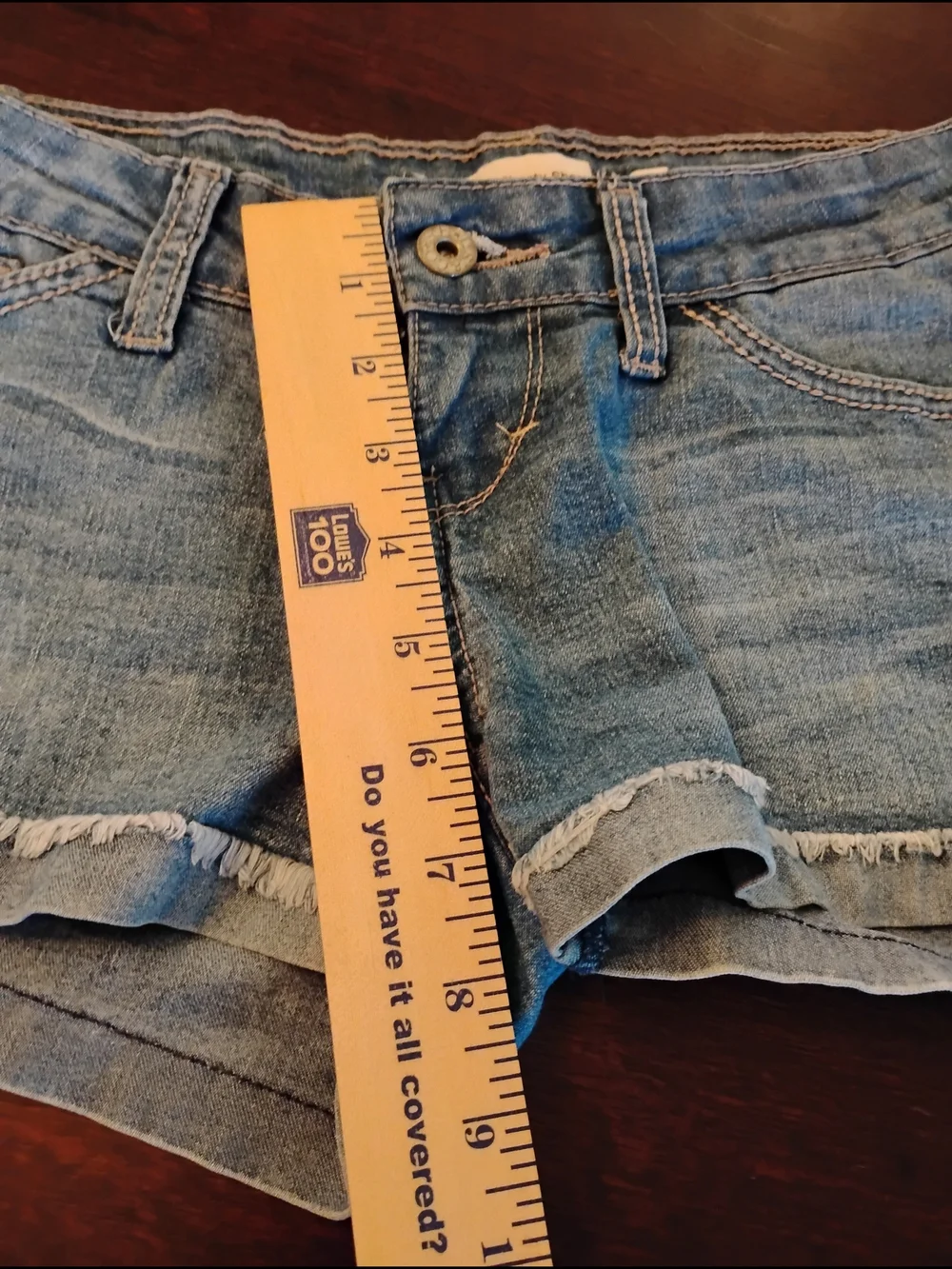 Levi's Blue Frayed Hem Denim Short Shorts